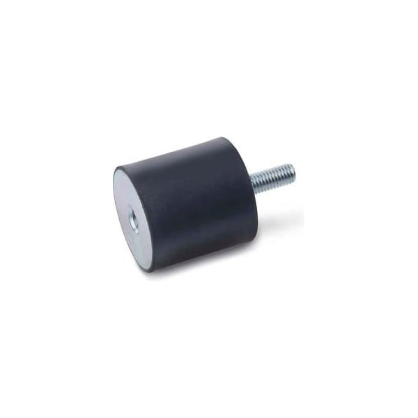 J.W. Winco Vibration Mount, 1 Tapped Hole, 1 Threaded Stud, .31" Dia, 8mm H, M3 x .6 Thread 351-8-8-M3-ES-55 - main